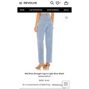 WeWoreWhat Mid Rise Straight Leg Jean